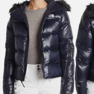 Blue Glades Bomber Down Jacketblack Fur 